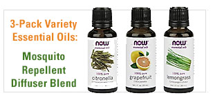 3-Pack Variety Essential Oils: Mosquito Repellent Blend - Citronella, Lemongrass, Grapefruit